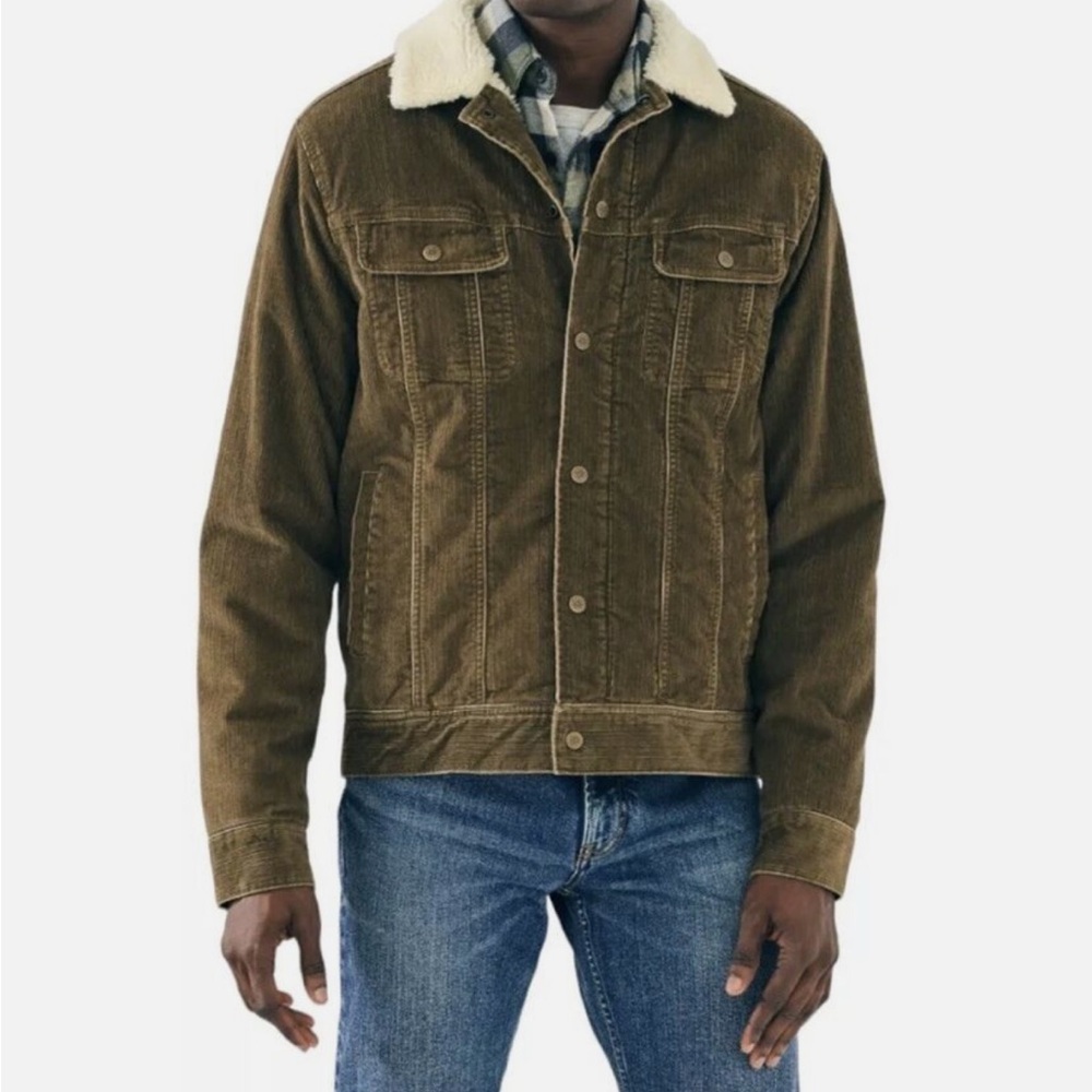 Faherty Corduroy Sherpa Lined Trucker Jacket